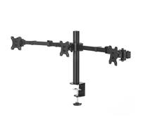Hama Support Ecran PC 3 écrans Garantie 5 Ans (Bras pour 3 Moniteurs TFT/LCD/LED de 33 à 69 cm (13" - 27"), Hauteur Réglable, Pivotable, Inclinable, Système Easy Fix) Noir