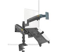 Support d'écran à double bras à ressort à gaz, compatible avec 17"-27", design ergonomique, gestion intégrée des câbles