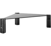 Support d'écran d'angle Support d'écran réglable en hauteur Support d'ordinateur portable Verre trempé Rehausseur d'écran Support d'ordinateur portable jusqu'à 20kg maxi Triangulaire