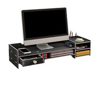 Support d'écran de bureau, support d'écran de bureau, en bois, organiseur de bureau, étagère pour imprimante PC