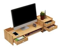 Support d'Écran de Bureau - Surélévateur d'Ordinateur en Bois pour Bureau | Organisateur de Accessoires pour PC Clavier Imprimante Fournitures Scolaires