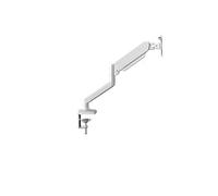 Support d'écran d'ordinateur de 17 à 35 Pouces avec Bras de Levage Rotatif pneumatique for écran Suspendu et Base de Bureau(White Model - Singl)