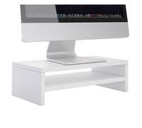 IDIMEX Support d'écran d'ordinateur Display, réhausseur pour Moniteur avec étagère intermédiaire Dimensions 42 x 14 x 24 cm, en mélaminé Blanc Mat