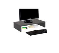 Support d'écran d'ordinateur MONITOR, réhausseur pour moniteur avec tablette de séparation, longueur 50 cm, en mélaminé gris mat