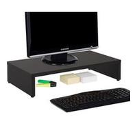 Support d'écran d'ordinateur MONITOR, réhausseur pour moniteur avec tablette de séparation, longueur 50 cm, en mélaminé noir mat Noir G
