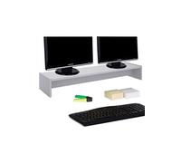 IDIMEX Support d'écran d'ordinateur Screen, réhausseur pour Deux moniteurs ou Un Grand écran Dimensions 100 x 15 x 27 cm, en mélaminé Gris Clair Mat