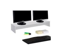 IDIMEX Support d'écran d'ordinateur Screen, réhausseur pour Deux moniteurs ou Un Grand écran Dimensions 100 x 15 x 27 cm, en mélaminé Blanc Mat