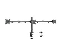 Support d'écran en aluminium pour 3 écrans (17-27"), longueur du bras : 658 mm chacun
