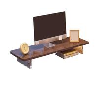 Support D'écran en Bois avec Tiroir, Rehausseur D'écran et Support de Bureau - Organiseur de Bureau Multifonction pour PC, Imprimante, Ordinateur Portable(Brown,70cm/27.5in)