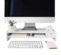 Support d'écran en bois, support d'écran à 2 niveaux pour bureau, ergonomique Rehausse d'écran d'ordinateur avec rangement pour ordinateur portable Ordinateur iMac PC Imprimante (49*20*10cm)