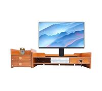 Support d'écran en bois, support d'écran réglable en hauteur, support d'ordinateur avec tiroir, sert d'organisation de bureau, convient pour un usage domestique et pour l'école et les environnements