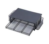 Support d'écran en métal avec tiroir et rangement latéral double couche en métal pour écran d'ordinateur portable