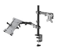 Support d'écran Flexible - GOOBAY - Modèle avec étagère - Réglable en hauteur - Noir - Pour écran 13 à 32""
