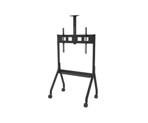 Support d'écran Peerless PR565 Paramount Sol Noir 55"-75" (139,7-190,5cm) 68kg VESA 200x200 à 1000x600mm avec roulettes verrouillables et réglage hauteur.