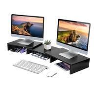 Support d'écran réglable Fleau Home – Support d'écran – Support pour ordinateur portable – Organiseur de bureau ergonomique – Pour deux écrans – Noir