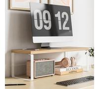 Support D'écran, Rehausseur D'écran, Support D'écran De Bureau, Support D'écran en Bois avec Rangement en Dessous, Re, Original Wood Color+White Shelf, 70cm*20cm*16.5cm
