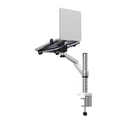 Support d'écran universel réglable en aluminium avec 2 bras inclinables et pivotants pour ordinateur portable, ordinateur portable et ordinateur