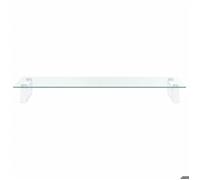 Support d'écran - vidaXL - 80x35x8 cm - Verre trempé - Métal - Blanc
