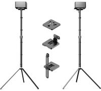 Support d'enceinte noir ULTIMEA réglable en hauteur, de 62 cm à 93 cm pour enceintes surround, capacité de charge jusqu'à 3 kg