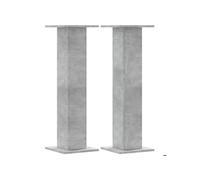 Support d'enceintes - - Modèle 30x30x95 cm - Bois d'ingénierie - Gris béton - Lot de 2