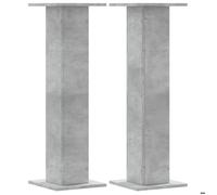 Support d'enceintes - vidaXL - Modèle 30x30x95 cm - Bois d'ingénierie - Gris béton - Lot de 2