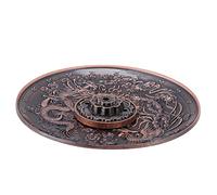 Support d'Encens Porte d'Encens Plaque Titulaire Vintage d'Encens Brûleur Couverture Bronze Chinois Dragon Phoenix Tibétain Plaque d'Encens Vintage FengShui Décoration (Red Bronze)