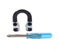 Support d'encoche en forme de flèche avec anneau en D en alliage d'aluminium léger pour une connexion sécurisée des cordes d'arc (noir)