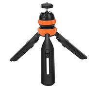 Support D'enregistrement Vidéo en Métal Durable, Trépied de Bureau Réglable à 2 Sections avec Rotule Réglable à 360 ° pour Moniteur Numérique/Lampe de Poche LED/Glissière (Orange)