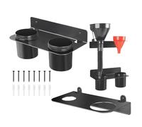 Support d'entonnoir mural - Accessoire de garage mural avec double bac d'égouttement amovible - Étagère de rangement pour filtre à huile - Pour liquide de refroidissement moteur additif filtre valve