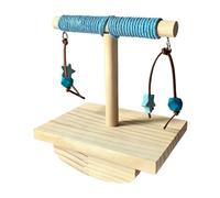Support d'entraînement pour perruches - Base de table portable, taille compacte avec balançoire de jeu, cadre en bois flotté naturel, poignée stable antidérapante, salle d'exercice pour aras pour refu