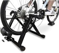 Support d'entraînement pour vélo d'appartement - Magnétique - Pliable - Pour VTT et vélos de route de 66 à 71 cm - Amortissement de force - Équipement de cyclisme d'intérieur