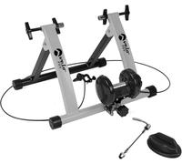 Support d'Entraînement pour Vélo en Argent à Résistance Magnétique & Tapis Antidérapant 6 Niveaux de Résistance Cadre Pliable Compatible avec Vélos à roulettes de 26 à 28 Pouces et 700C