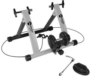 Support d'Entraînement pour Vélo en Argent à Résistance Magnétique & Tapis Antidérapant 6 Niveaux de Résistance Cadre Pliable Compatible avec Vélos à roulettes de 26 à 28 Pouces et 700C