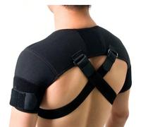 Support d'épaule double pour hommes et femmes, manchons de compression à double support pour dormir, doubles bandages pour soulager la douleur Fonction : Cette épaulière prévient les blessures et les 