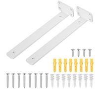 Support d'étagère, 2 Pcs Support d'étagère flottant invisible, Supports Etagère murale (Blanc, 305mm)