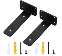 Support d'étagère, 2 Pcs Support d'étagère flottant invisible, Supports Etagère murale (noir, 150mm)