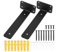 Support d'étagère, 2 Pcs Support d'étagère flottant invisible, Supports Etagère murale (noir, 200mm)