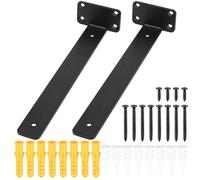 Support d'étagère, 2 Pcs Support d'étagère flottant invisible, Supports Etagère murale (noir, 305mm)