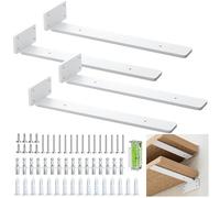 Support d'étagère 4 pièces supports muraux pour étagères équerre murale noirs supports en L en métal robuste pour montage mural (noir, 30 cm/12 pouces)