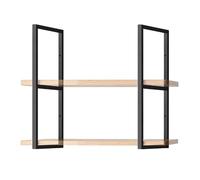 Support d'étagère à tuyau carré à 2 niveaux pour mur et plafond, supports de Support d'étagère flottants robustes, sans planches de bois