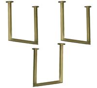 Support d'étagère de montage au plafond avec vis, support d'étagère robuste de 30 cm x 30 cm, étagère suspendue en métal, support d'étagère à tuyau carré (sans planche) ( Color : Gold , Size : 3 Pack