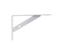 Support d'étagère en métal robuste en forme de L - Support d'angle en acier épais - Support à angle droit pour bibliothèque, cuisine, étagère flottante de rangement - Noir et blanc - 20,3 cm