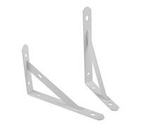 Support d'étagère en métal robuste en forme de L - Support d'angle épais à angle droit pour bibliothèque, cuisine, étagère flottante de rangement - Noir et blanc - 15,2 cm