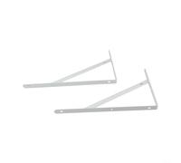 Support d'étagère en métal robuste en forme de L - Support d'angle épais à angle droit pour bibliothèque, cuisine, étagère flottante de rangement - Noir et blanc - 30,5 cm