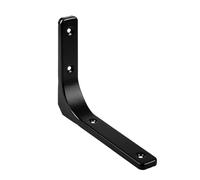 Support D'éTagère Étagère murale épaisse en acier inoxydable, 2 pièces, Support fixe forme de L, cadre d'étagère, Angle Protection des mots(Black,250 * 300mm)