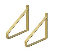 Support D'étagère Flottant en Métal,Équerre pour Étagere Murale 20Cm 25Cm 30Cm,Équerre De Fixation en Fer À Angle Droit,Décoration Rétro,Supports De Rayonnage,2 Pièces,d'or,30×20cm/11.8×7.9in