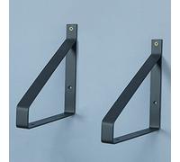 Support D'étagère Flottant en Métal,Équerre pour Étagere Murale 20Cm 25Cm 30Cm,Équerre De Fixation en Fer À Angle Droit,Décoration Rétro,Supports De Rayonnage,2 Pièces,Noir,20×20cm/7.9×7.9in