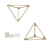 Support D'étagère Flottant,Équerre pour Étagere d'angle Robustes,2 Équerre De Fixation en Métal,Support De Rayonnage Mural Décoratif Antique,pour Le Bricolage,d'or,20cm/7.87in
