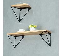 Support D'étagère Flottant,Équerre pour Étagere d'angle Robustes,2 Équerre De Fixation en Métal,Support De Rayonnage Mural Décoratif Antique,pour Le Bricolage,Noir,20cm/7.87in