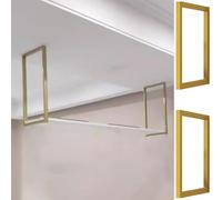 Support d'étagère flottant robuste de 30 cm x 50 cm avec vis, support d'étagère de montage au plafond (sans planche), support d'étagère à tube carré suspendu ( Color : Gold 2 Pack , Size : 30cm x 50cm